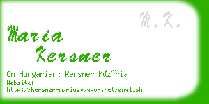 maria kersner business card